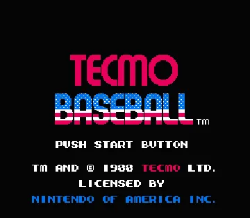 Tecmo Baseball (USA) screen shot title